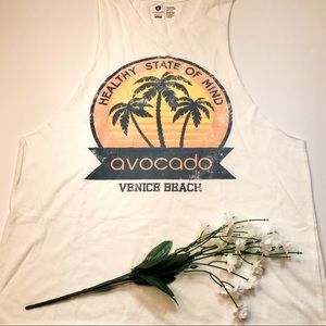 avocado active cut sleeve graphic muscle tank